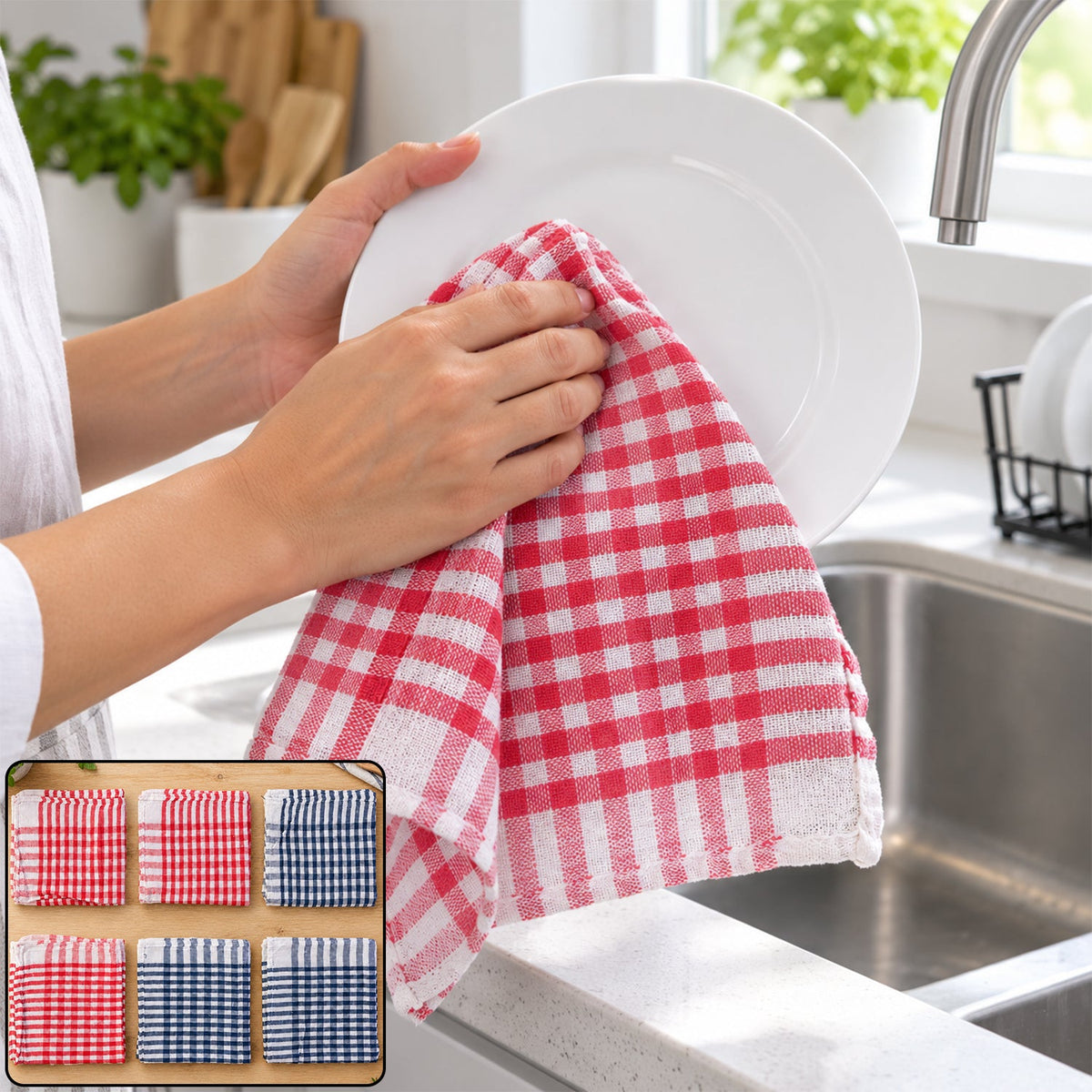 Multipurpose Absorbent Dish Cleaning Cloth For Kitchen (6 Pc 39 X 39 Cm)